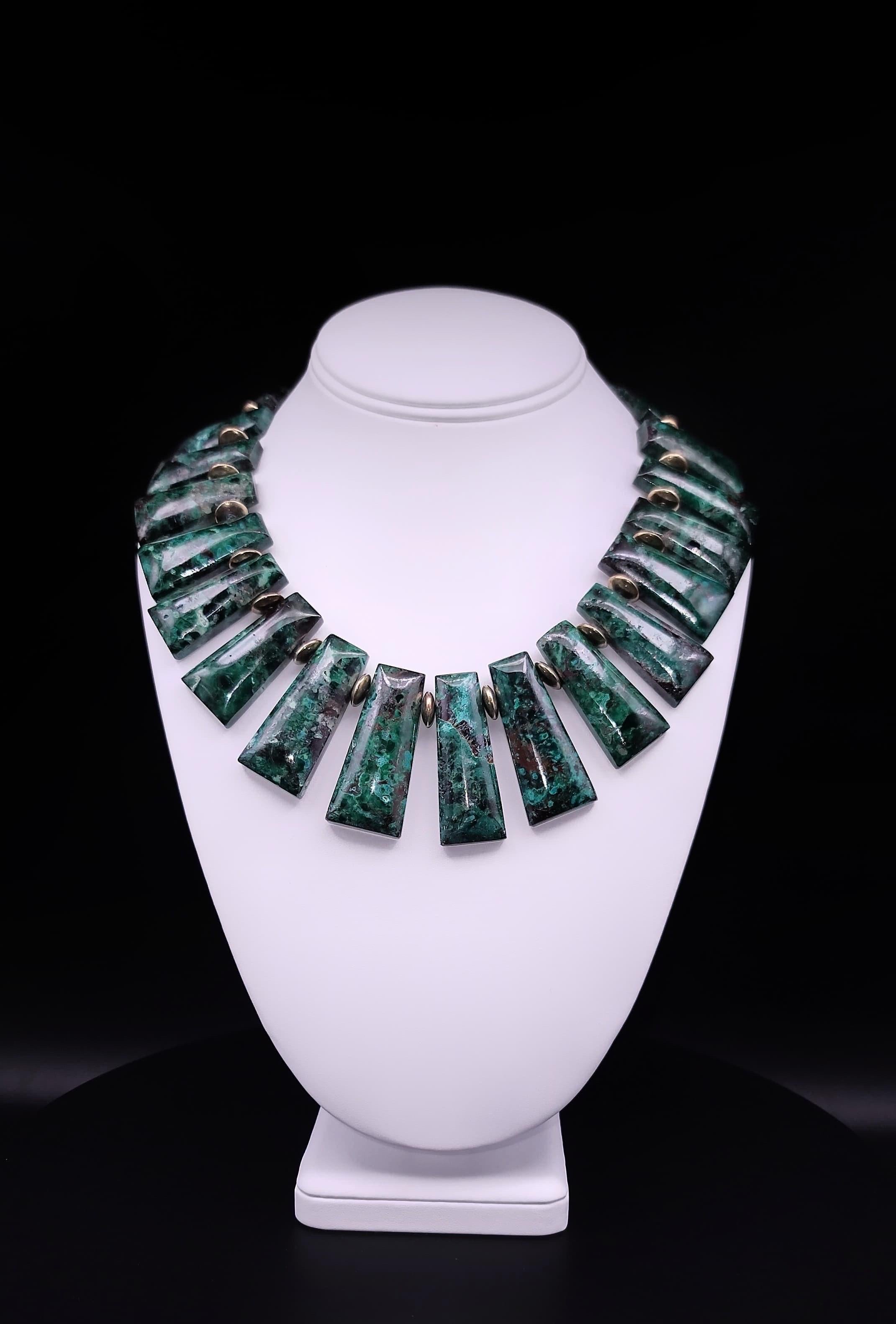 A.Jeschel Una collana di piastre di malachite masterpice. in vendita 6