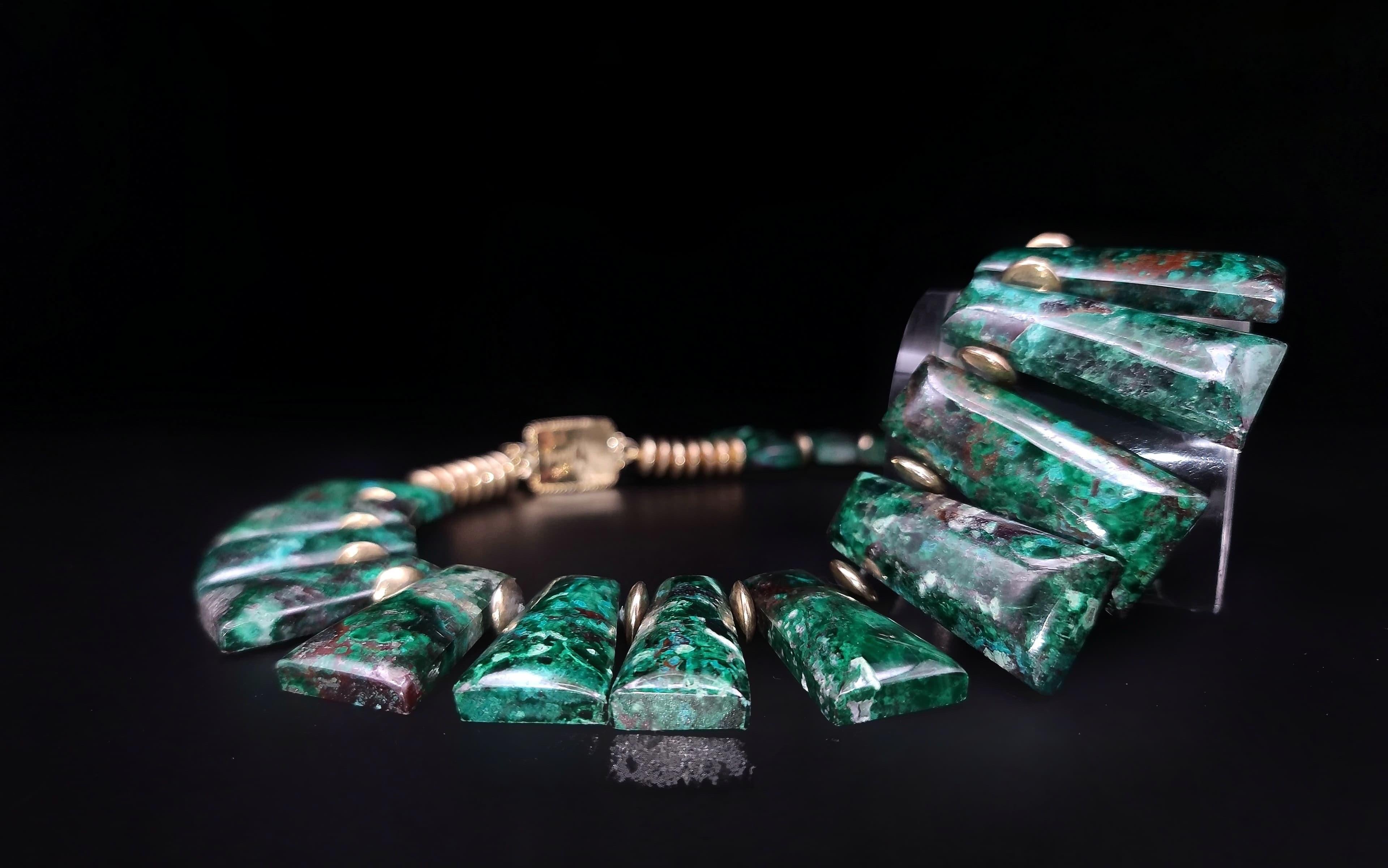 A.Jeschel Una collana di piastre di malachite masterpice. in vendita 8