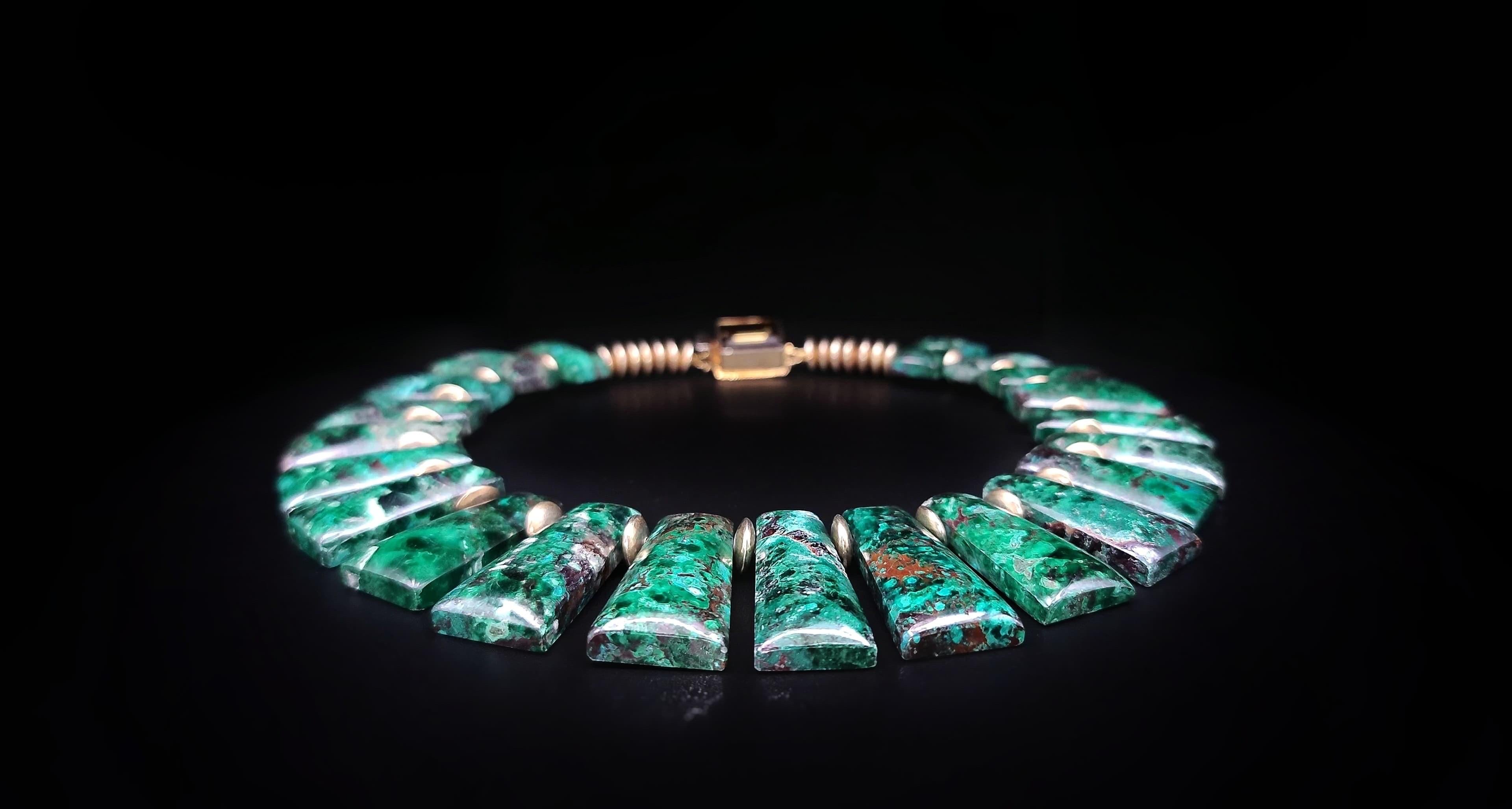 A.Jeschel Una collana di piastre di malachite masterpice. in vendita 10