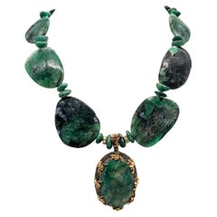 A.jeschel Stunning Emerald pendant Necklace.
