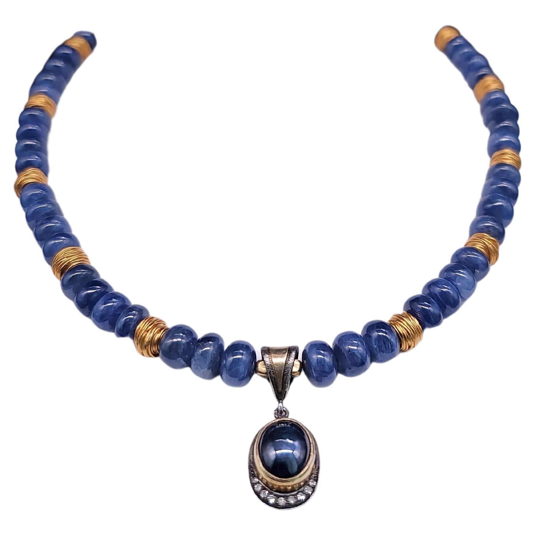 A.Jeschel Royal Blue Sapphire Necklace.