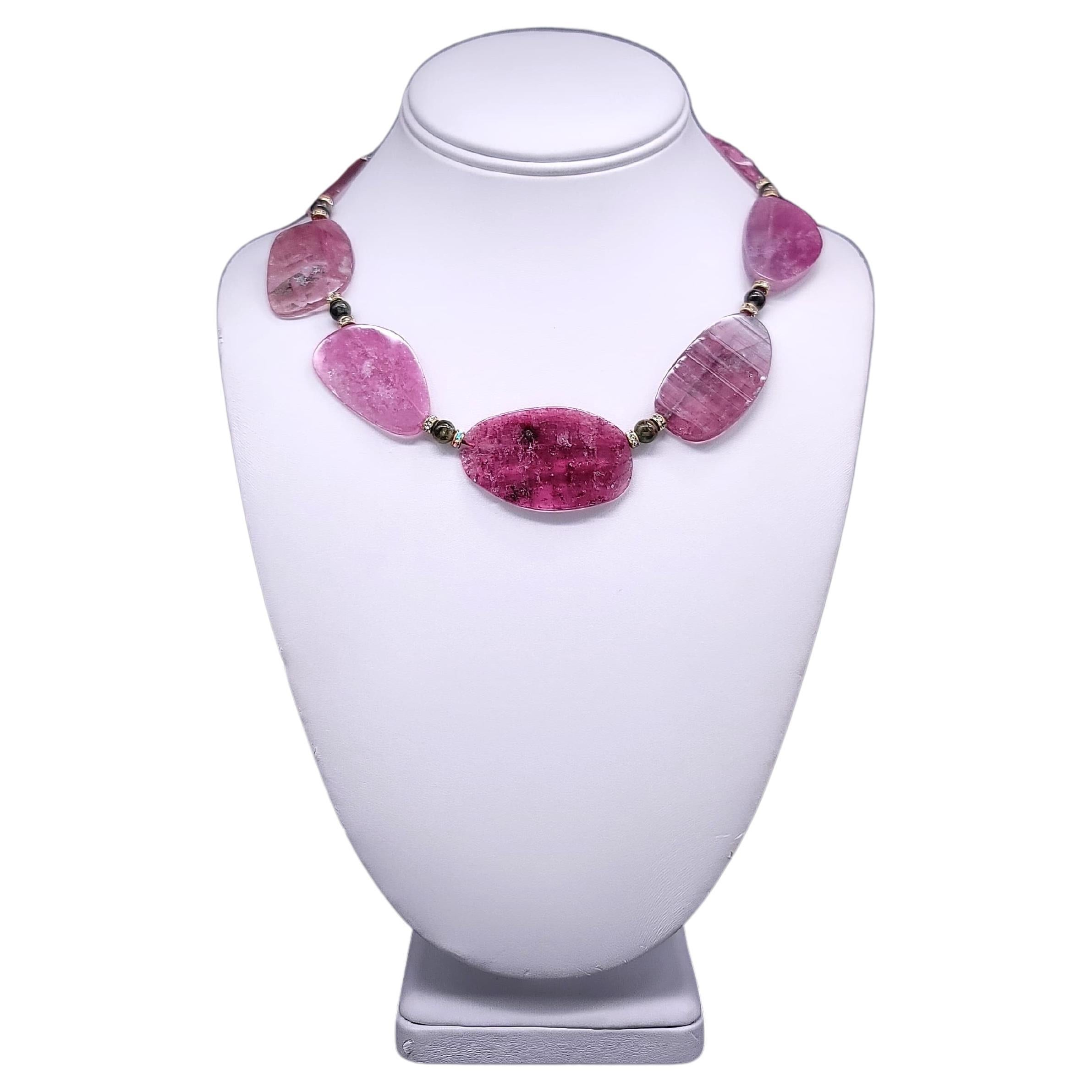 A.Jeschel sliced Pink Tourmaline Necklace. For Sale