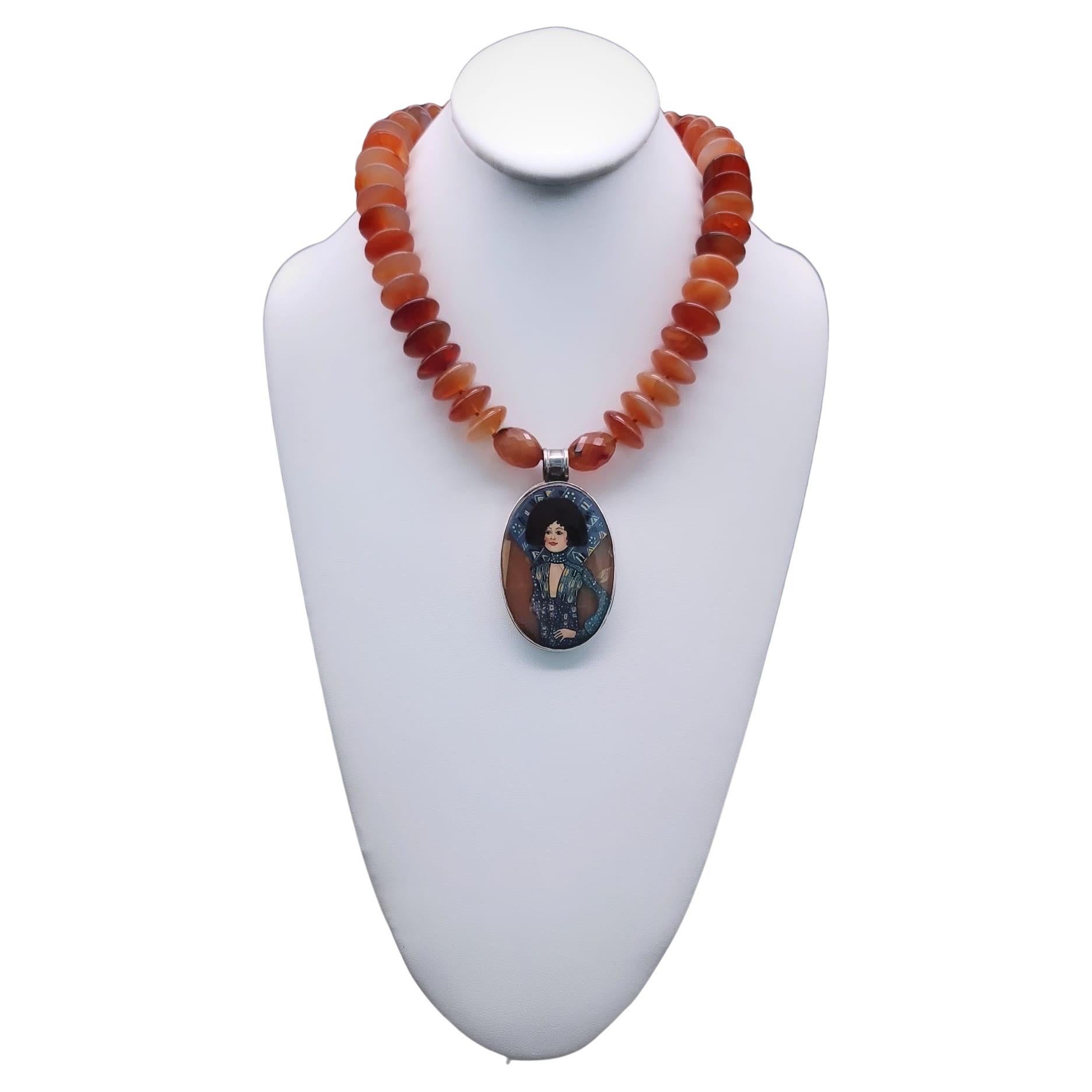 One-of-a-Kind

Prepare to be enchanted by our one-of-a-kind  Carnelian necklace with Gustav Klimt's 