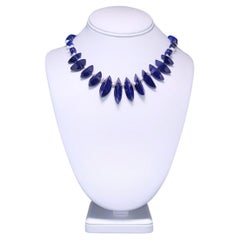 A.Jeschel Unusually cut Lapis beads are strung in a flattering necklace.