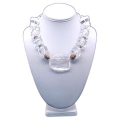A.Jeschel Impressive Icy Crystal and Sterling Silver Necklace.