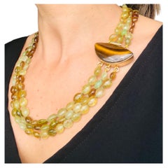 A.Jeschel 3 Strand Green Garnet necklace  (Grossularite)
