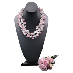 A.Jeschel 2 strand Pink Opal and Pearl necklace.