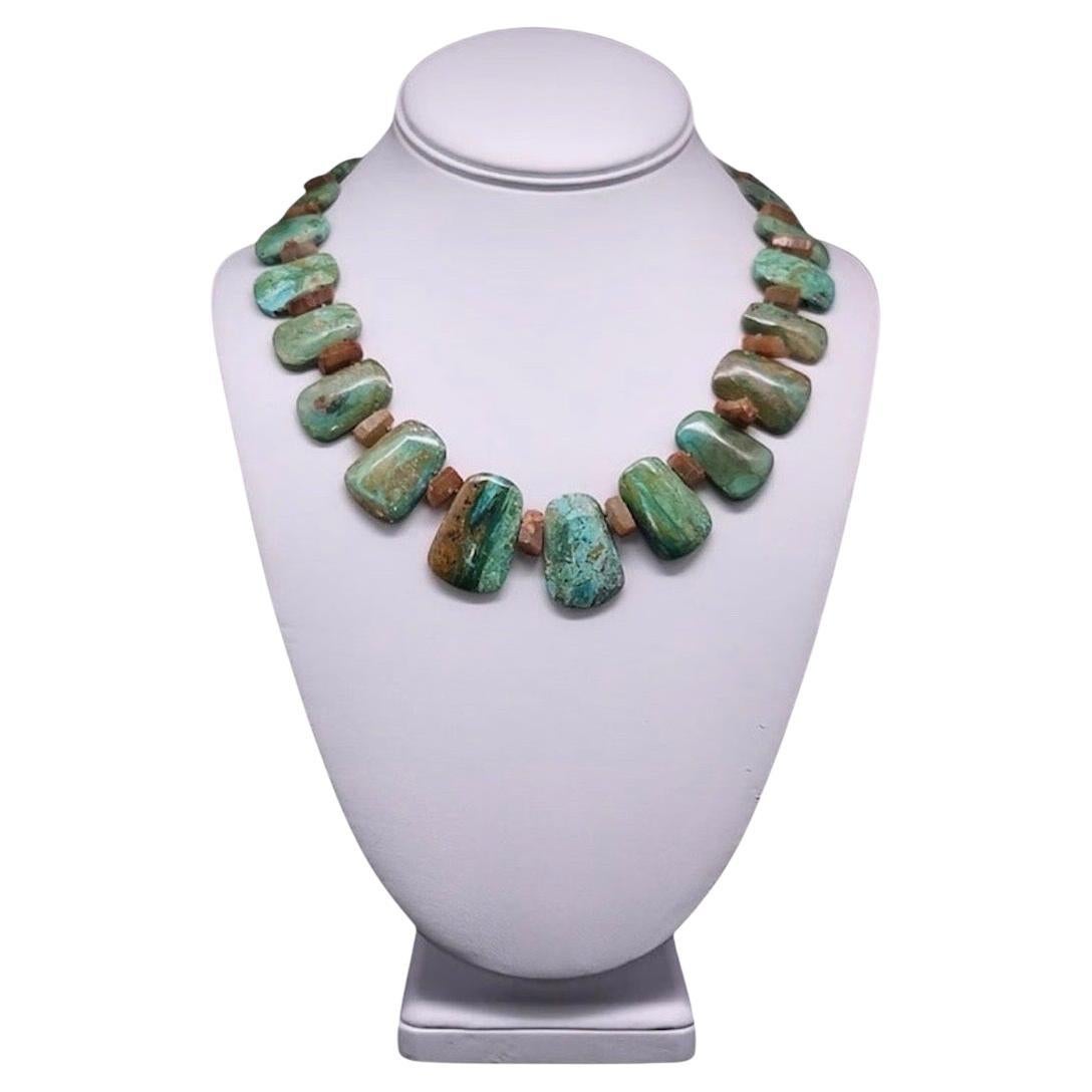 A.Jeschel Gem Silica plates and Sapphire necklace For Sale