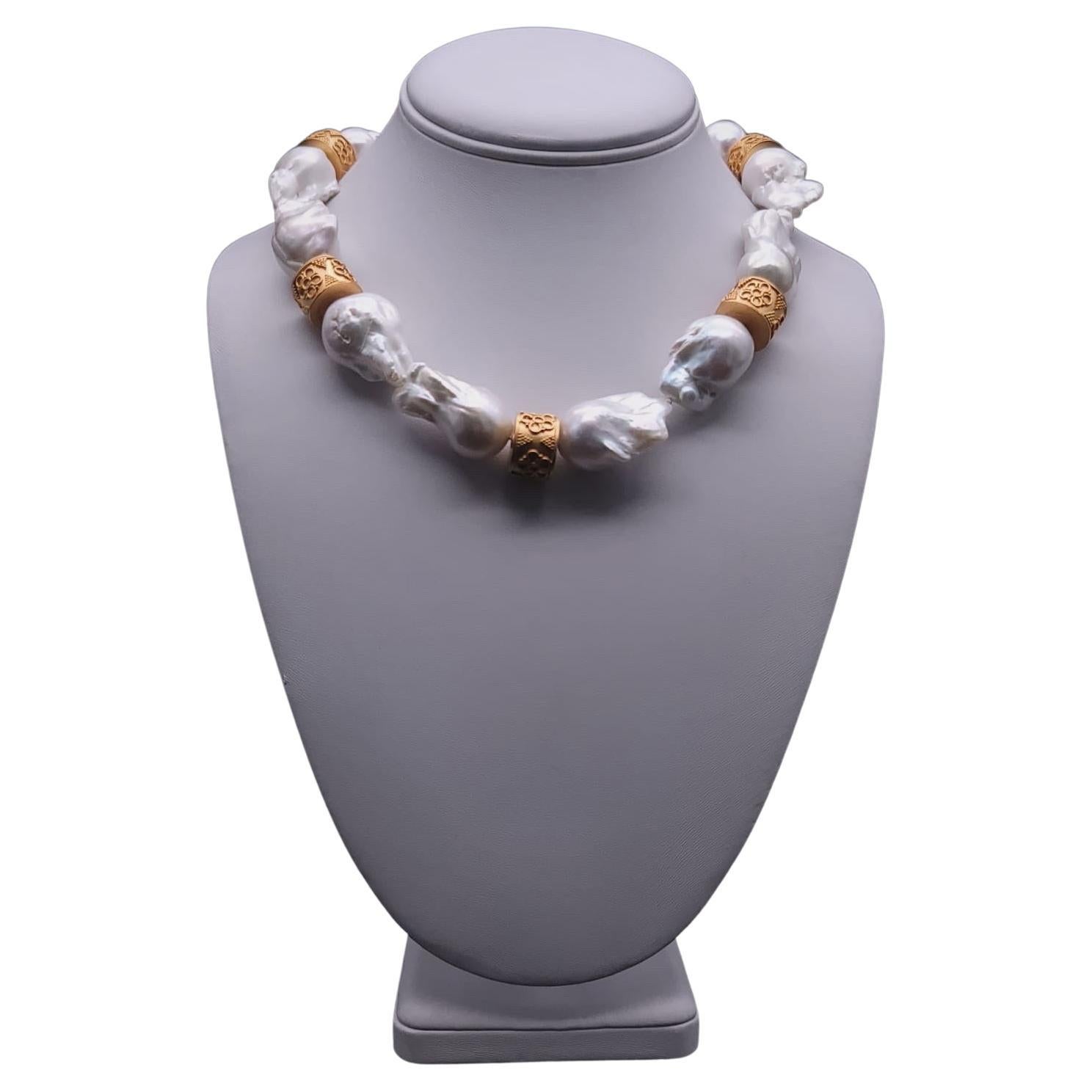 A.Jeschel Colossal Baroque Pearl Necklace For Sale