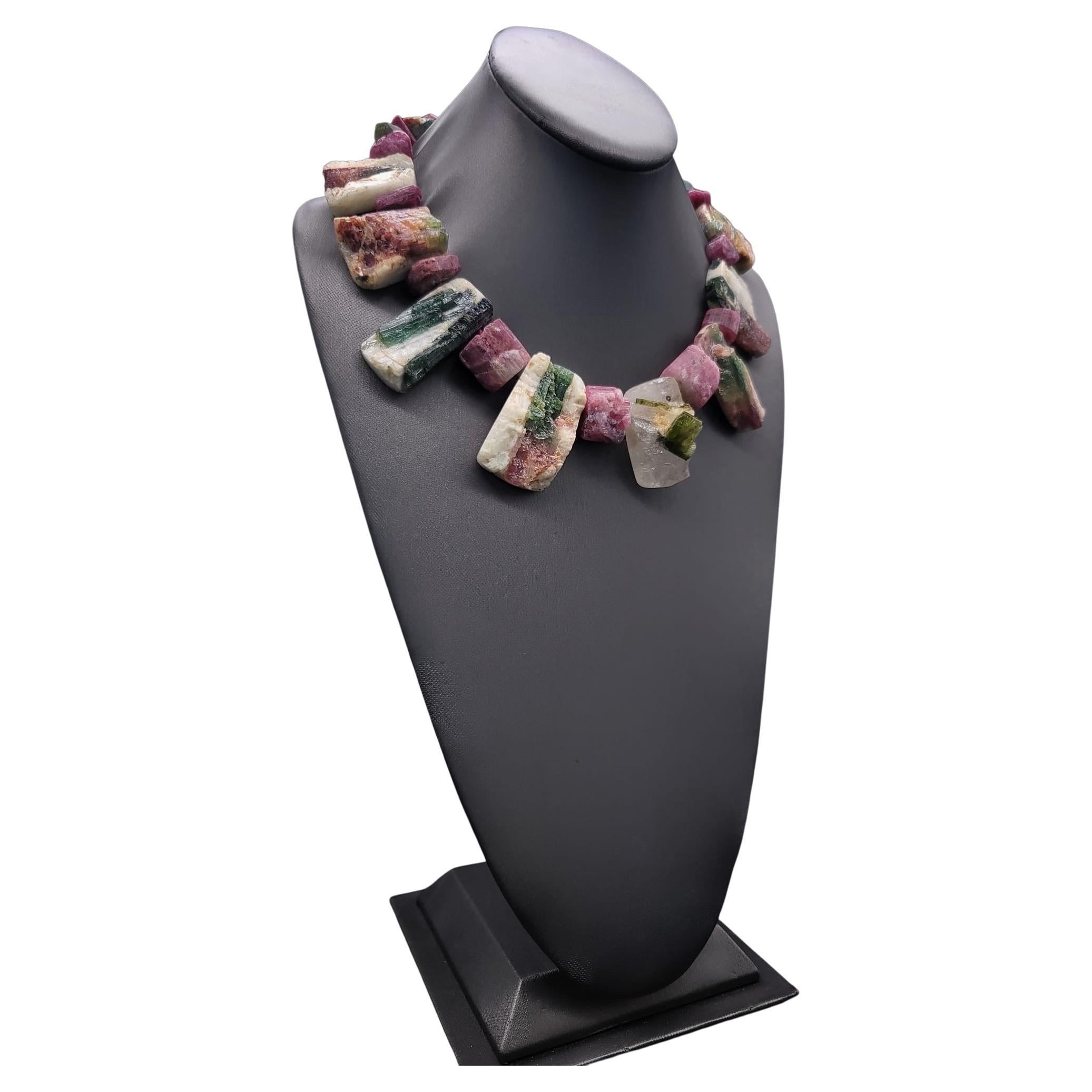 A.Jeschel Spectacular mixed Watermelon Tourmaline necklace For Sale