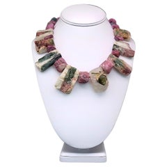 A.Jeschel Espectacular collar mixto de Turmalina sandía