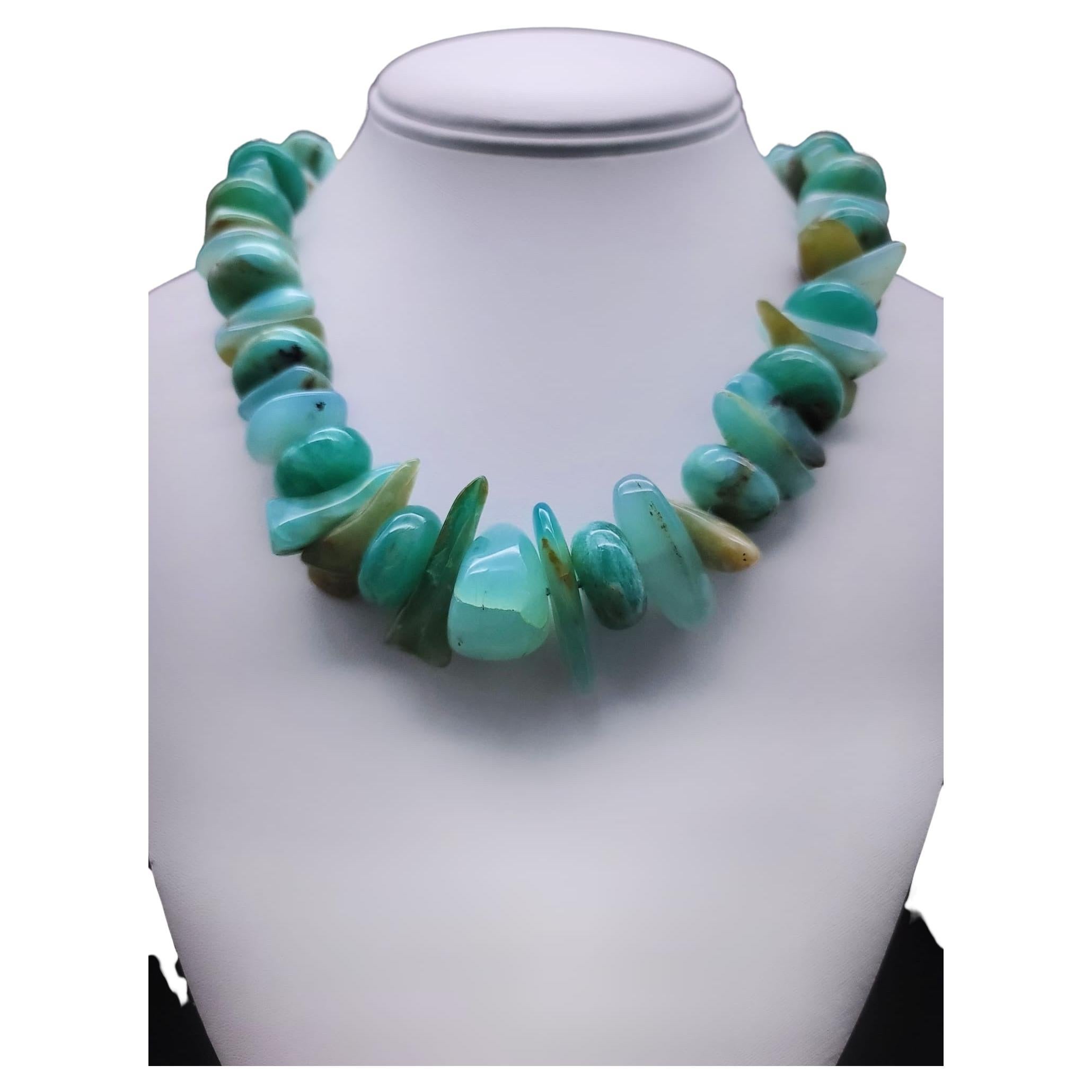Fabelhafte peruanische blaue Opal-Halskette von A.Jeschel im Angebot