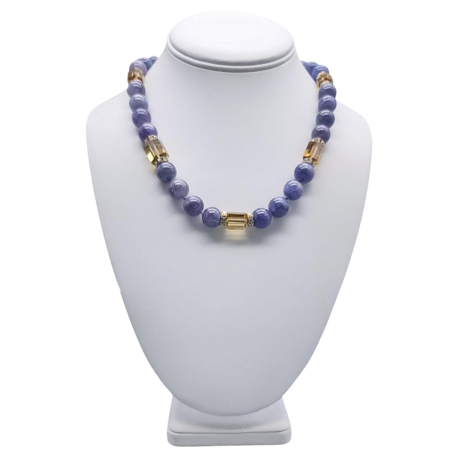 A.Jeschel Stunning Tanzanite and Citrine necklace. For Sale