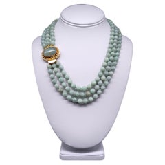 A.Jeschel Exquisite Natural Burmese Jade signature clasp necklace.