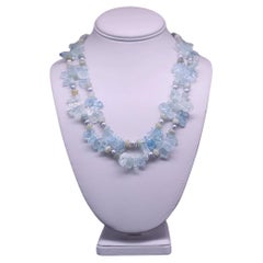 A.Jeschel Translucent Aquamarine and Pearl necklace