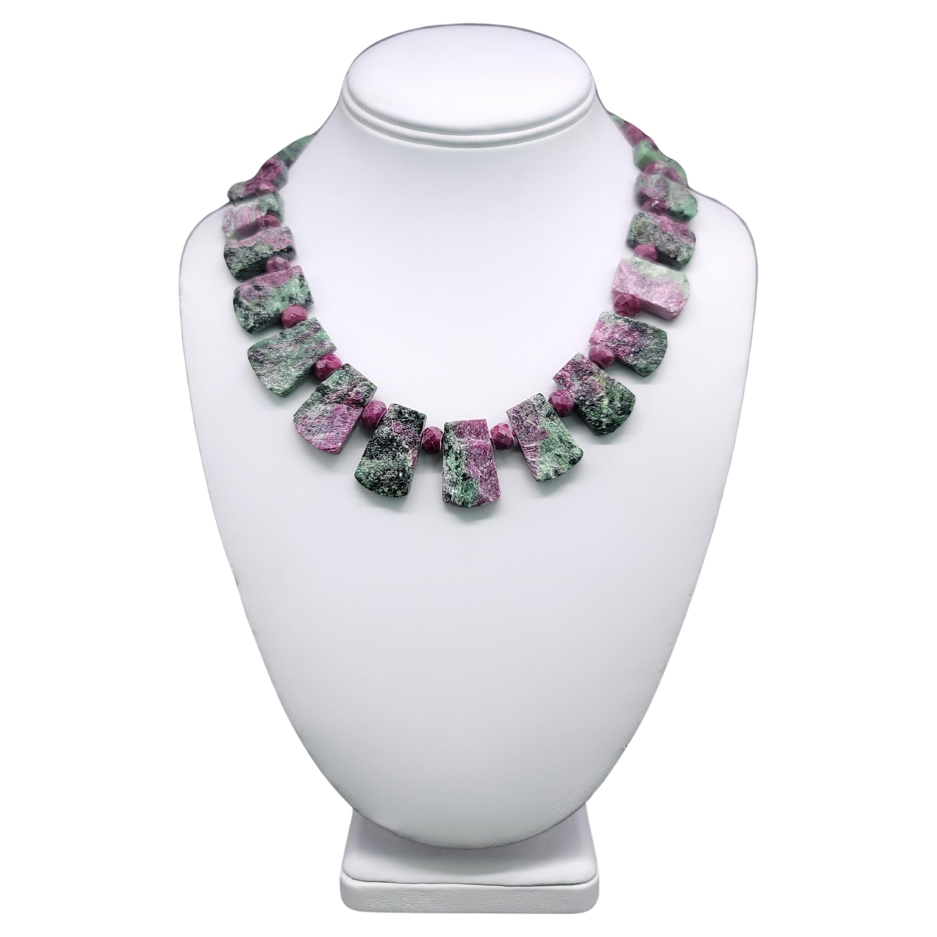 A.Jeschel Spectacular Ruby Zoisite Collar necklace. For Sale