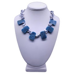 Collier A.Jeschel Havenly Blue en quartz et perles baroques.