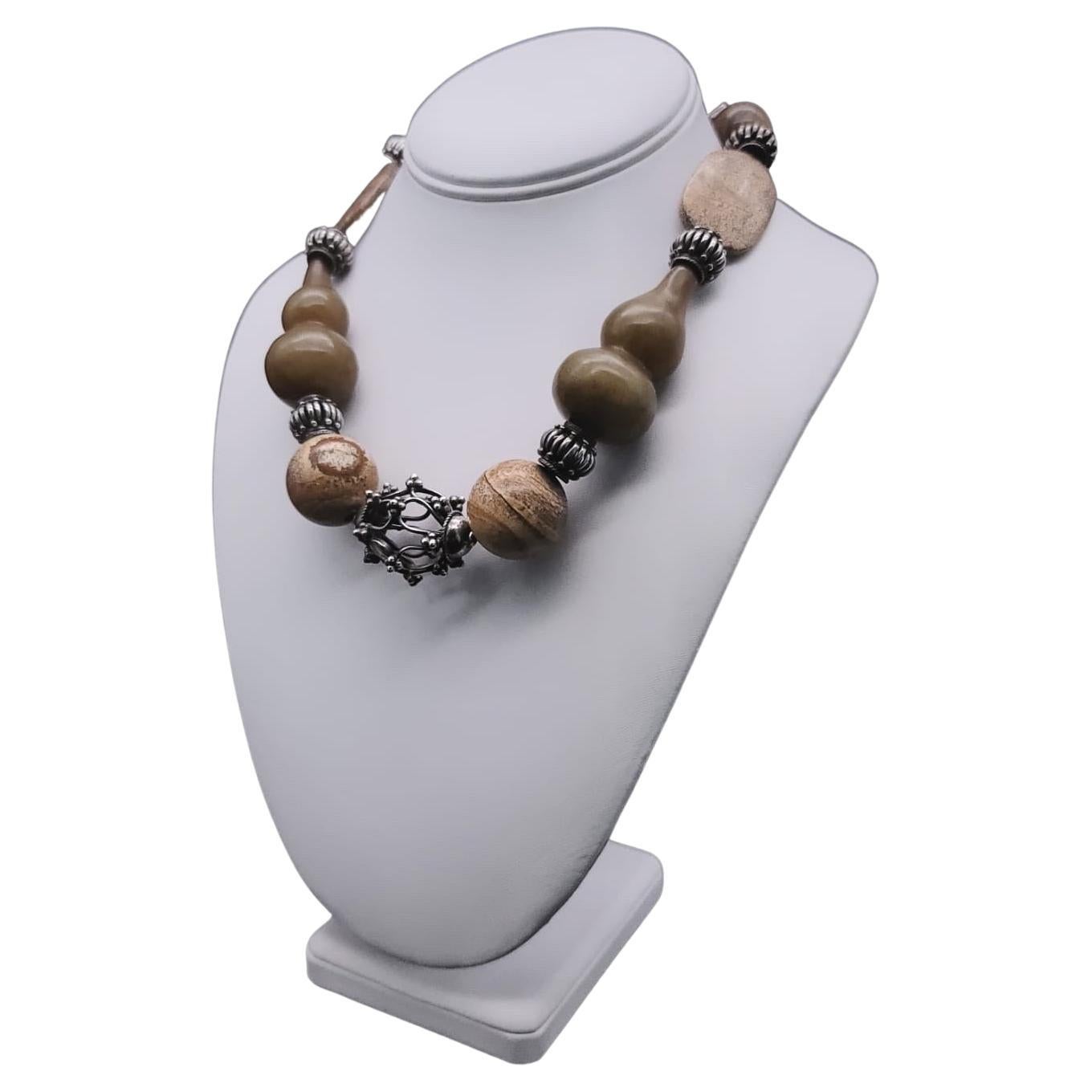 A.Jeschel Earth-Toned Bold Jasper necklace. For Sale