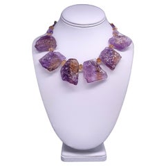 A.Jeschel Dramatic hammered Ametrine plates necklace.