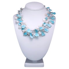 A.Jeschel Turquoise and Keshi Pearls necklace