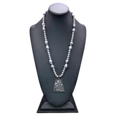 A.Jeschel Elegant Long Baroque Necklace with pendant.