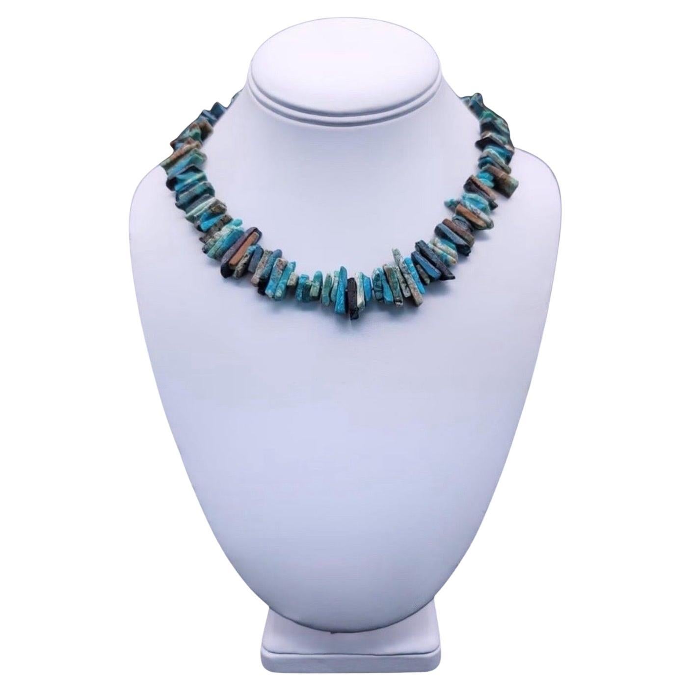 A.Jeschel Peruvian Blue Opal shard necklace. For Sale