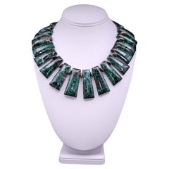 A.Jeschel A masterpice Malachite plates necklace.