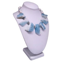 A.Jeschel Natural Aquamarine with Freswater Pearl necklace.
