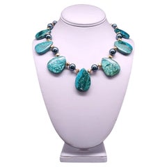 A.Jeschel Masterpiece Collier de plaques de chrysocolla ovales