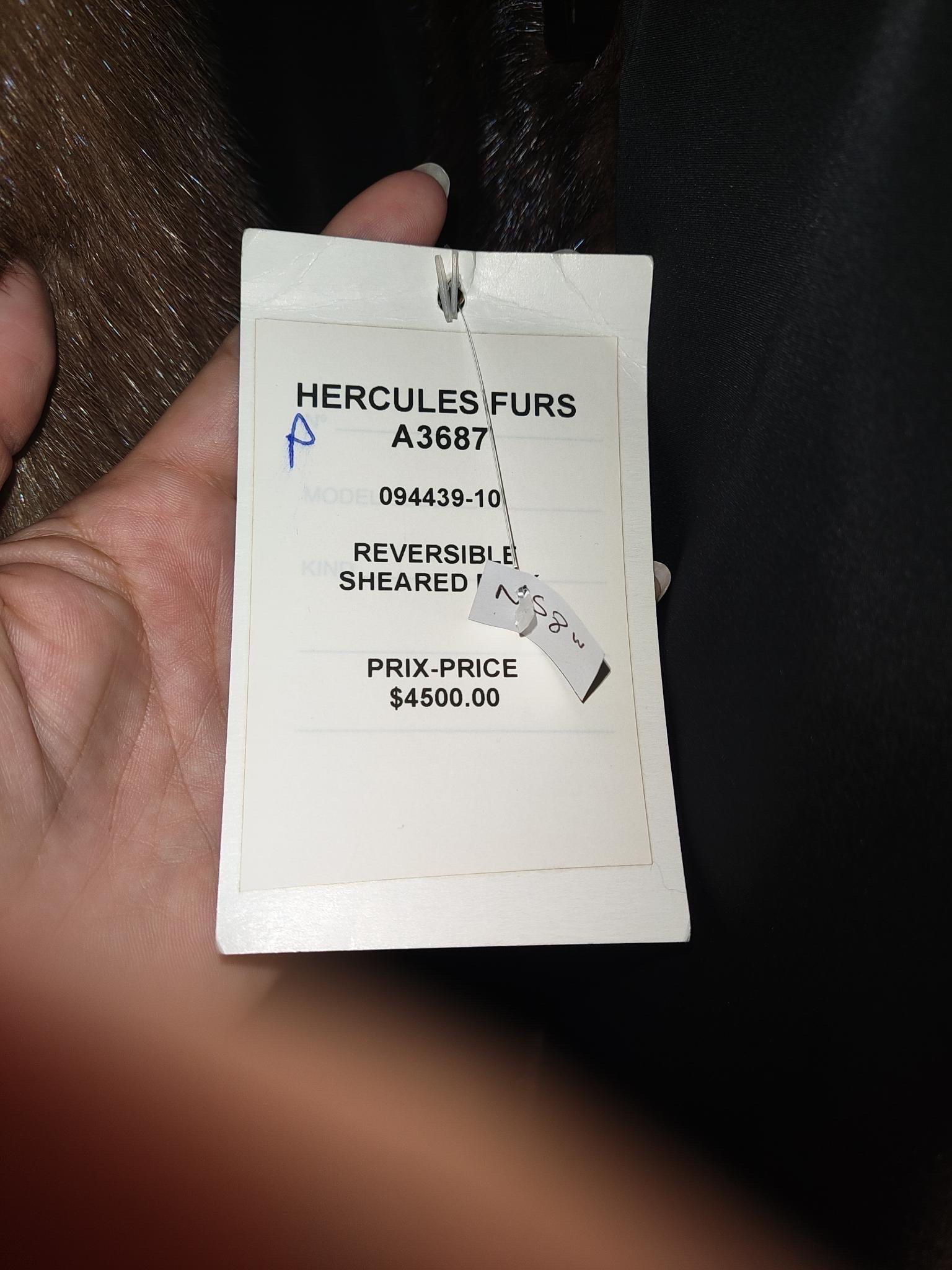 Nuovo Cappotto in pelliccia di visone tosata reversibile taglia 10 (M) in vendita 9