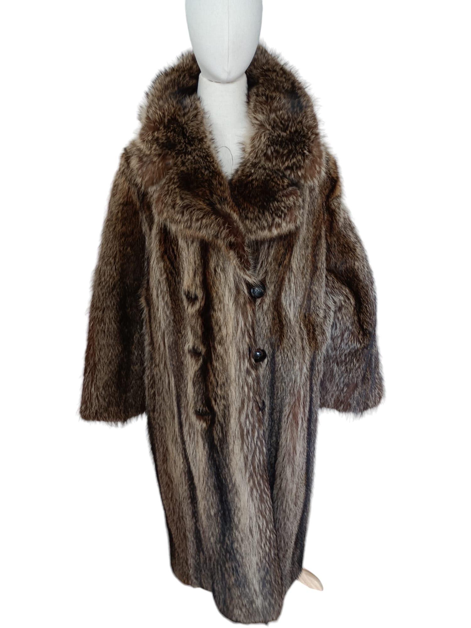 Men's men's raccoon fur coat size M For Sale