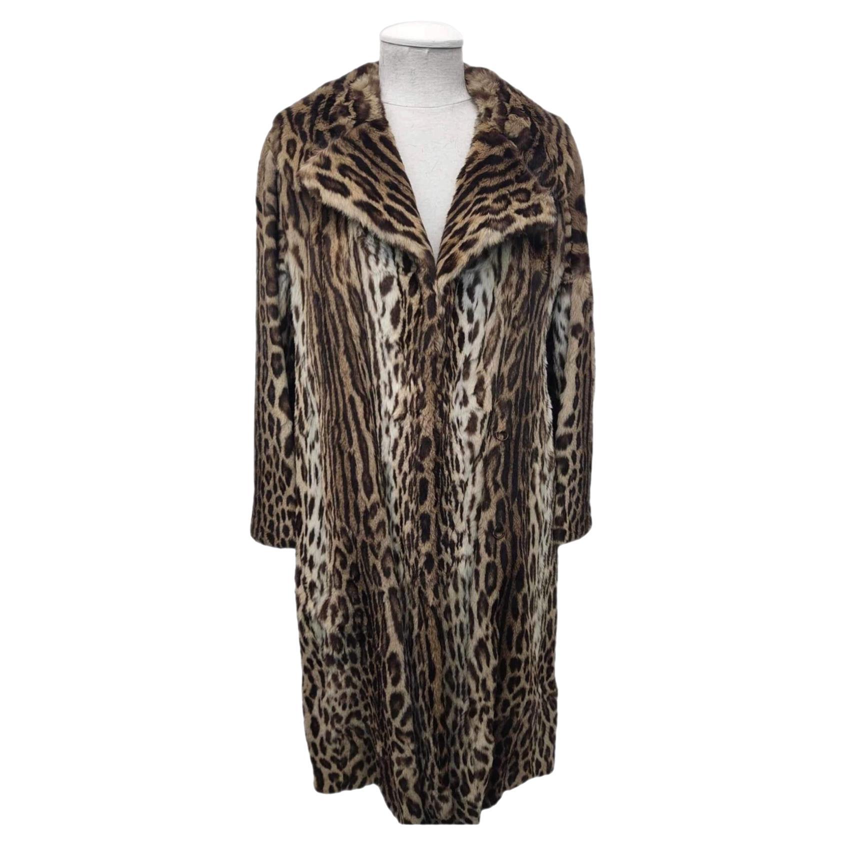 Mint Vintage Christian Dior ocelot fur coat size 12*****Vault unused no defects For Sale