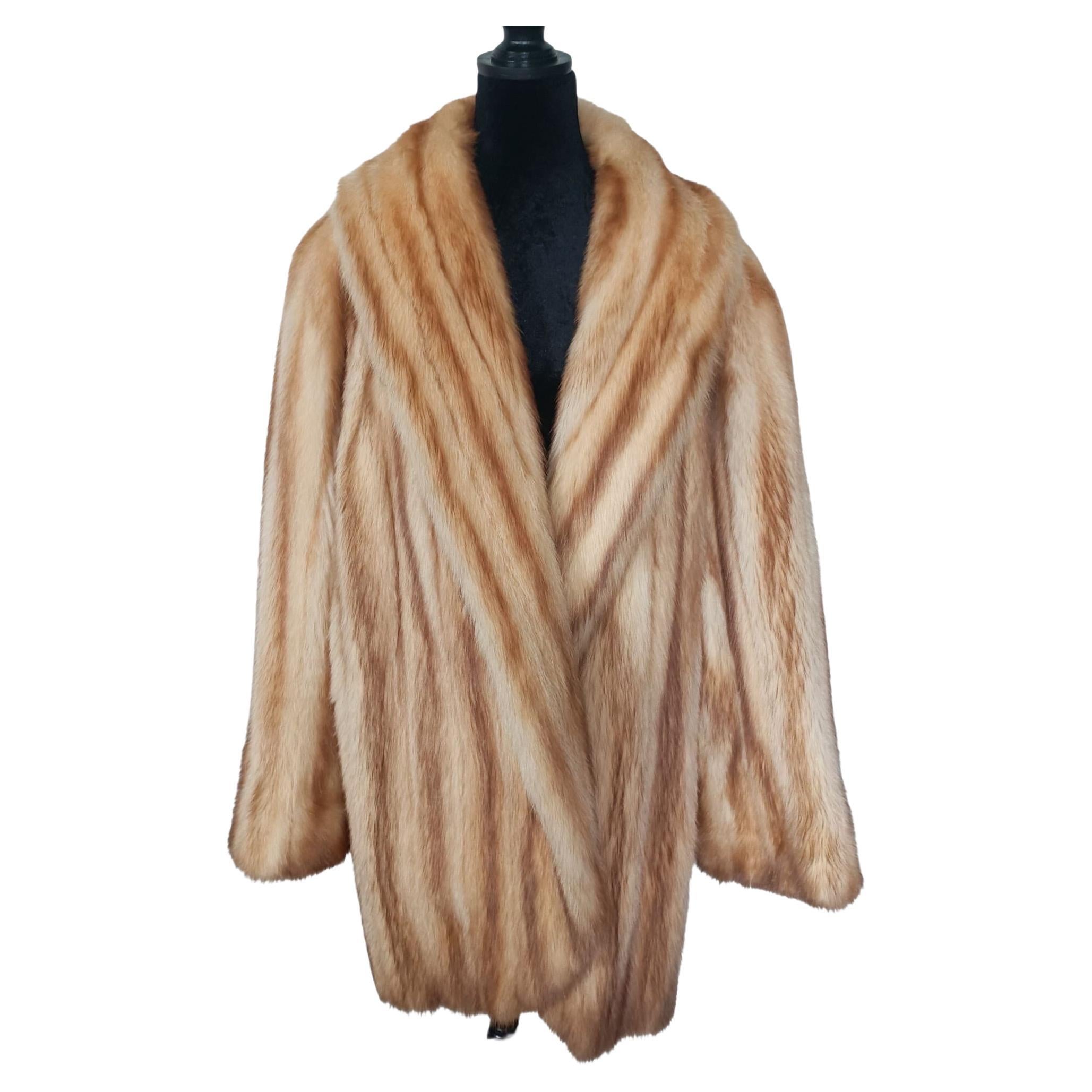 Cappotto di pelliccia di zibellino dorato (taglia 16/L)