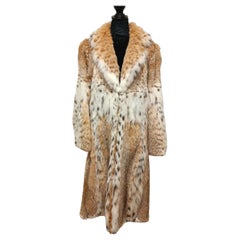 Christian Dior – Exklusiver weißer Bobcat-Luchs-Pelzmantel 8-10/M ~ zollfrei