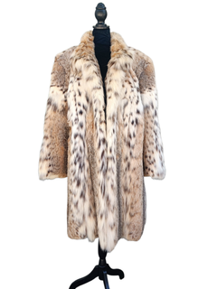 Unused showroom bobcat lightweight lynx fur coat size 24/XL ~no duties