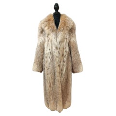 Unused lightweight SAGA Canadian lynx fur coat size 10/ M~no duties