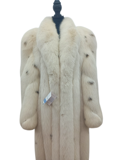 Vintage arctic fox fur coat dyed lynx 8/S ~no duties