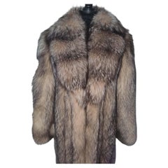 Unused Vintage Crystal fox fur coat 8/M ~no duties