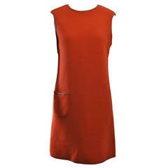 1960s Reversible Wool Dress w/Leather Trim