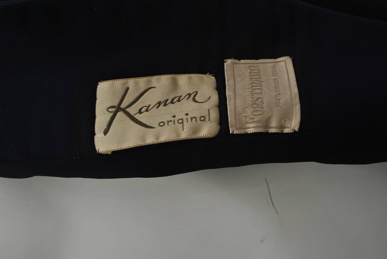 1950er Marineblaue Jacke aus den 1950er Jahren mit MOP-Besatz im Angebot 2