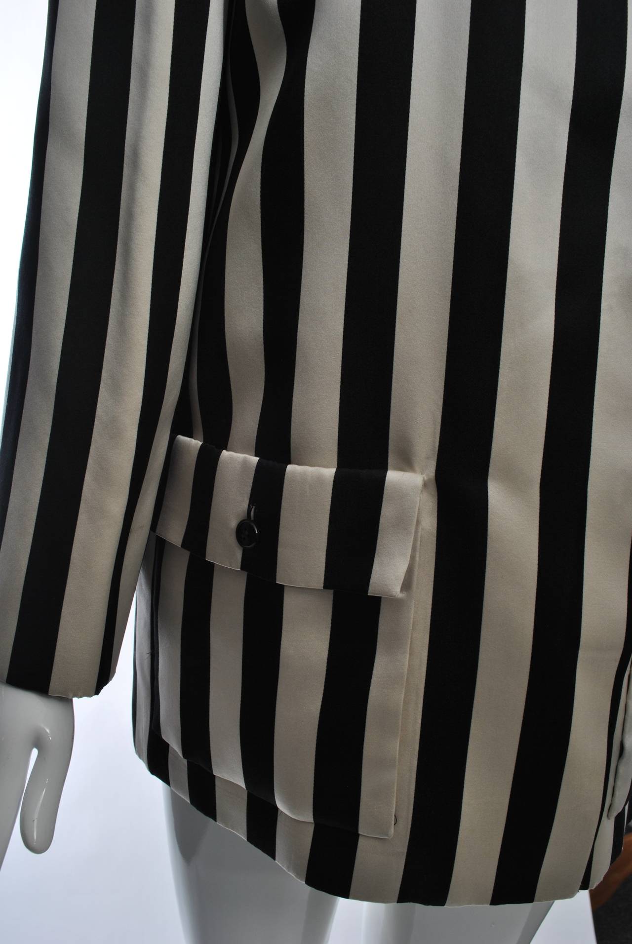 Andre Laug Black/White Satin Jacket and Vest In Excellent Condition In Alford, MA