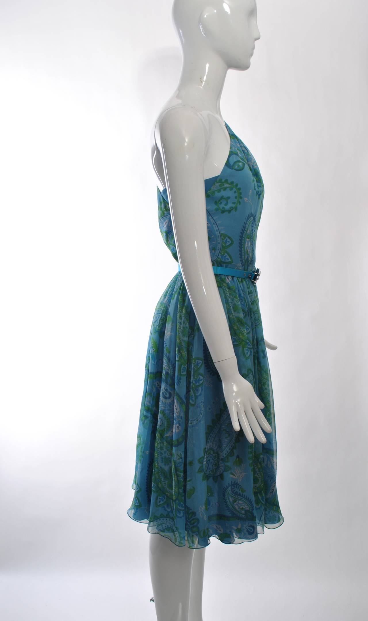 Women's Dior Paisley Chiffon One-Shoulder Dress