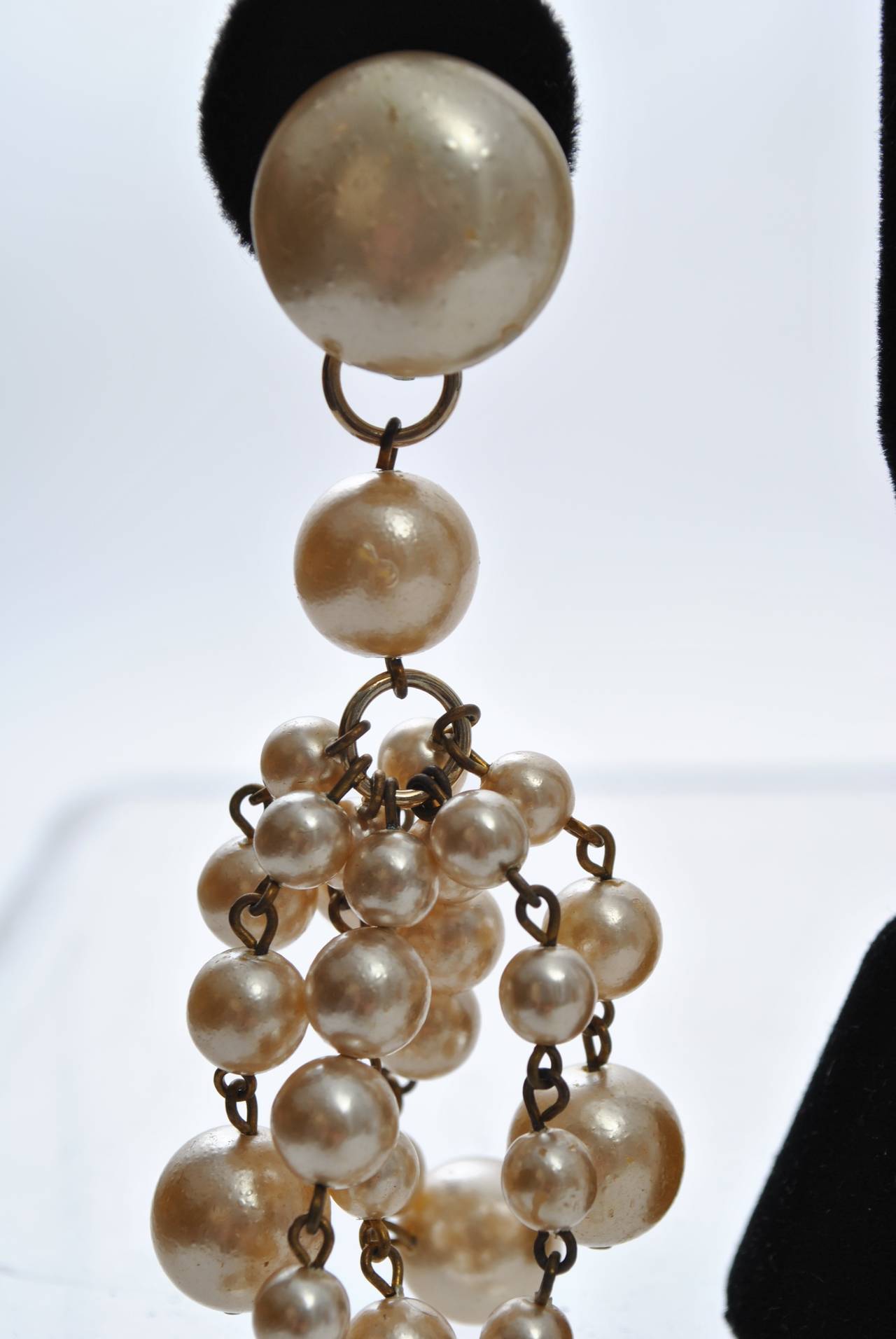 Pearl Chandelier Earrings In Excellent Condition In Alford, MA