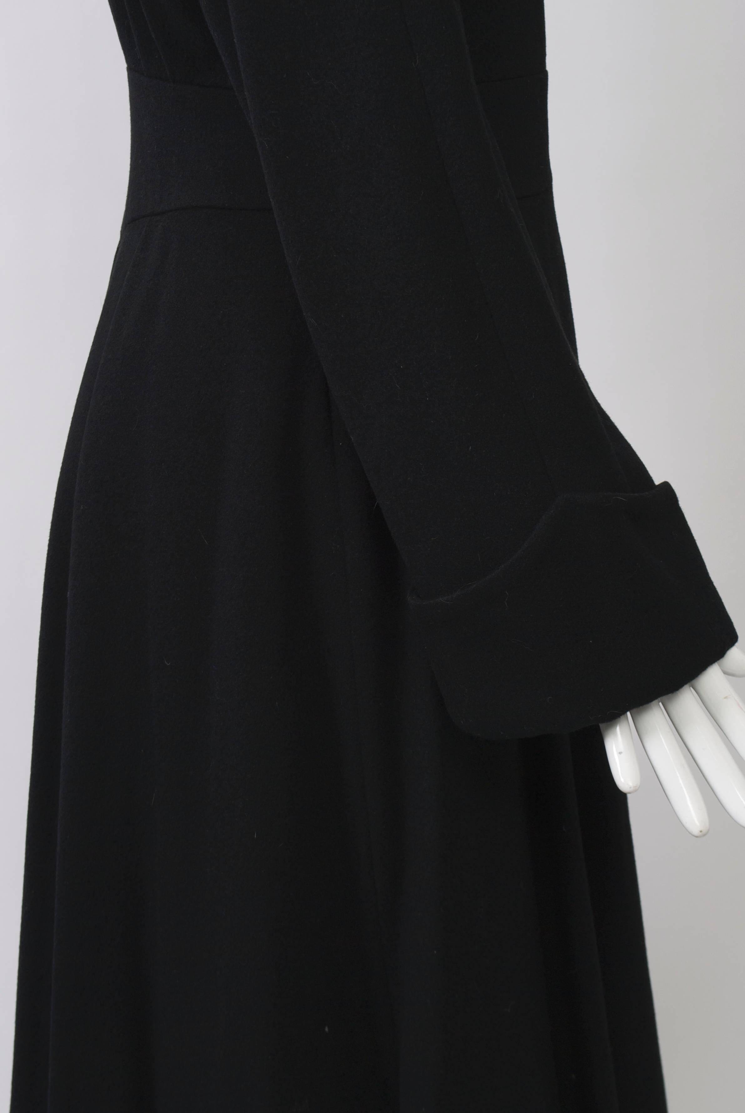 Women's or Men's 1940s Black Coat with Fur Tails