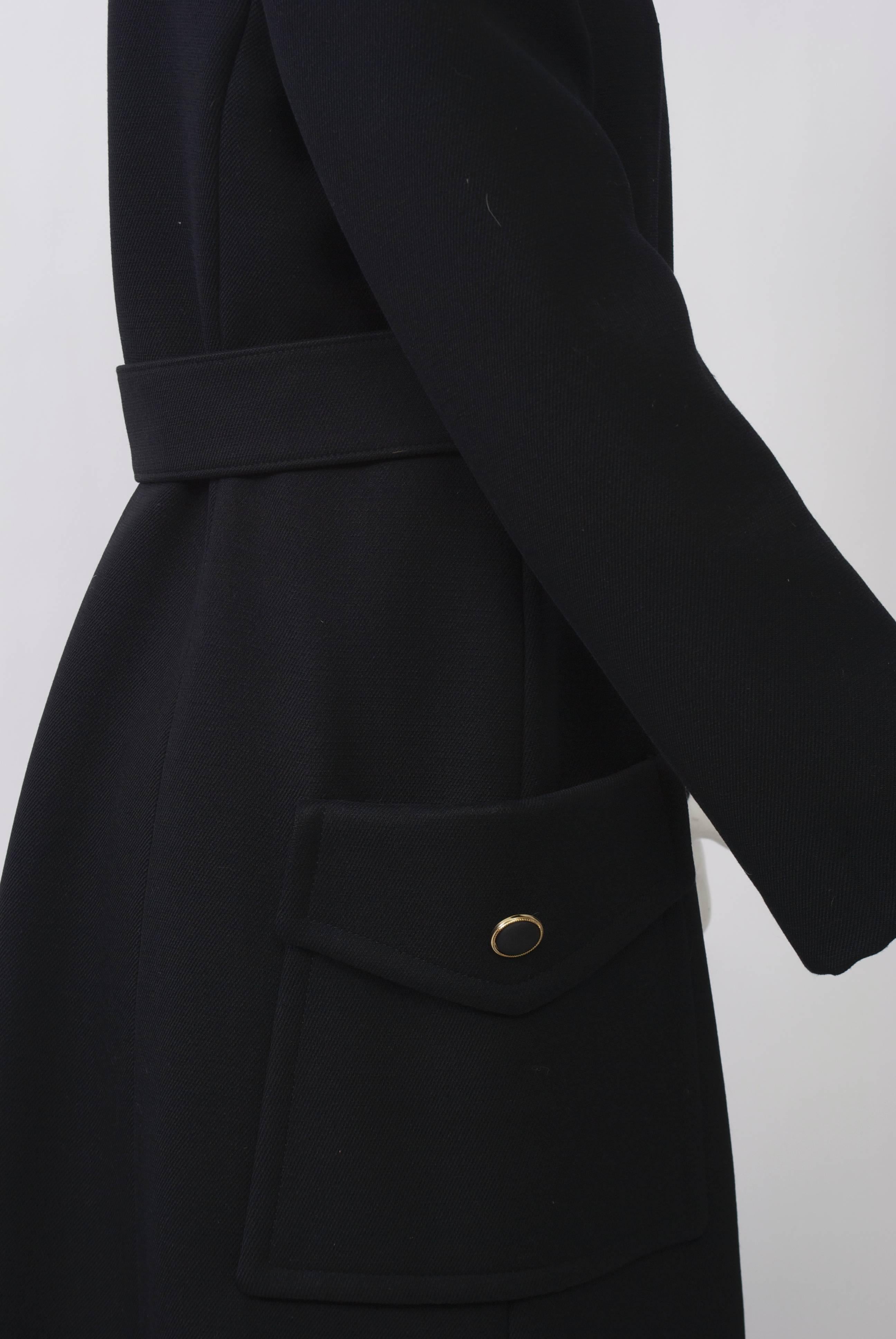 Black Originala 1970s Belted Coat