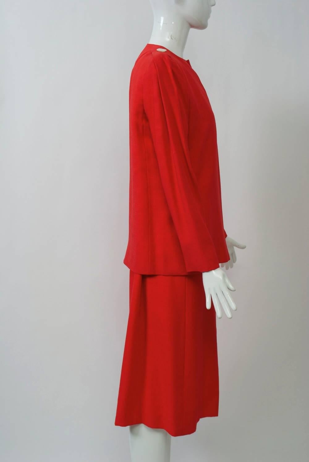 Women's Pauline Trigére Red Ensemble For Sale