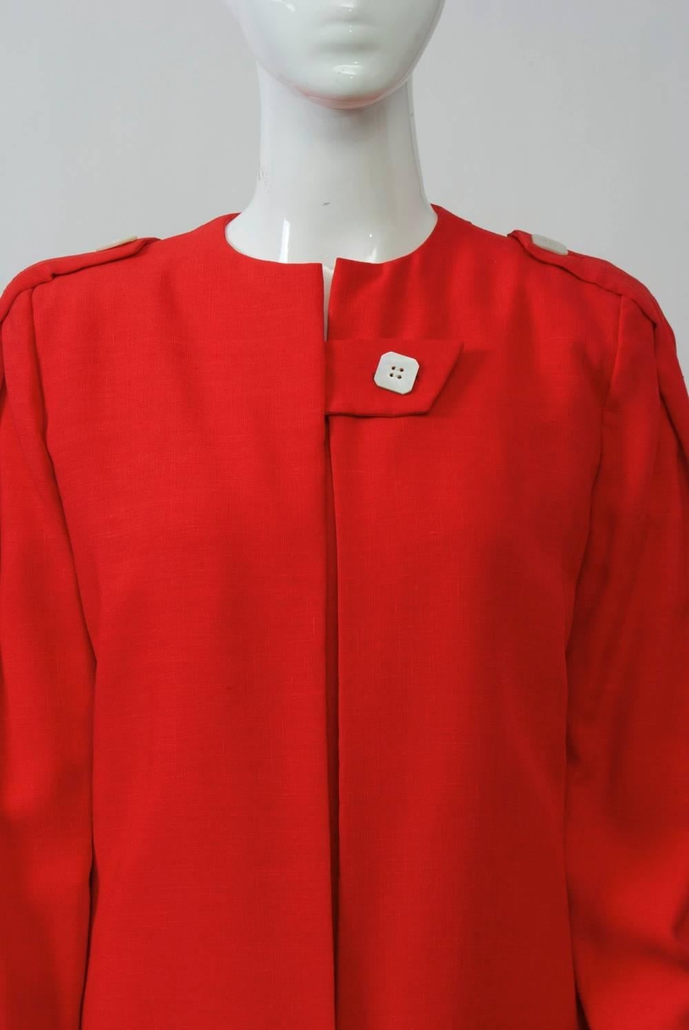 Pauline Trigére Red Ensemble For Sale 1