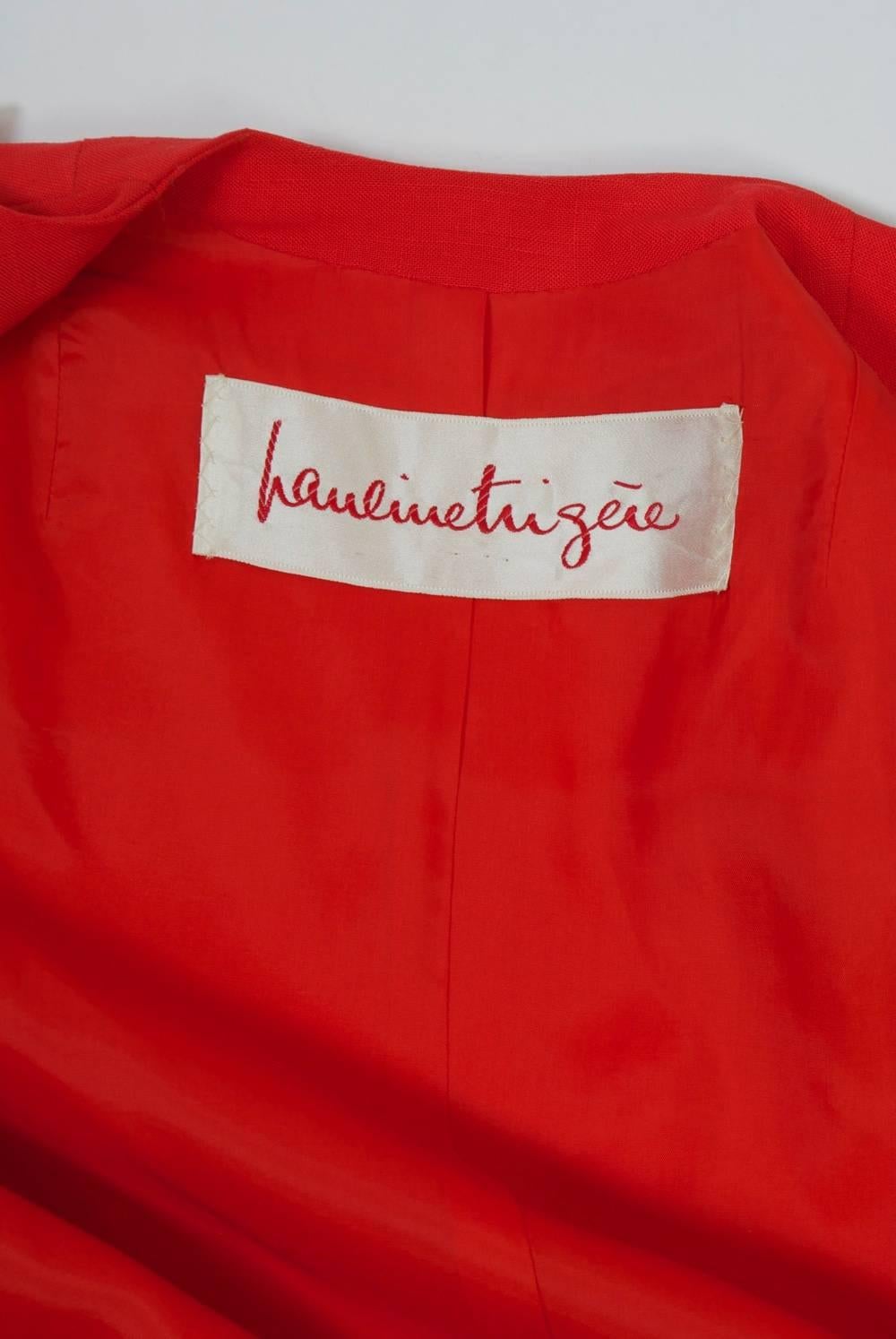 Pauline Trigére Red Ensemble For Sale 4