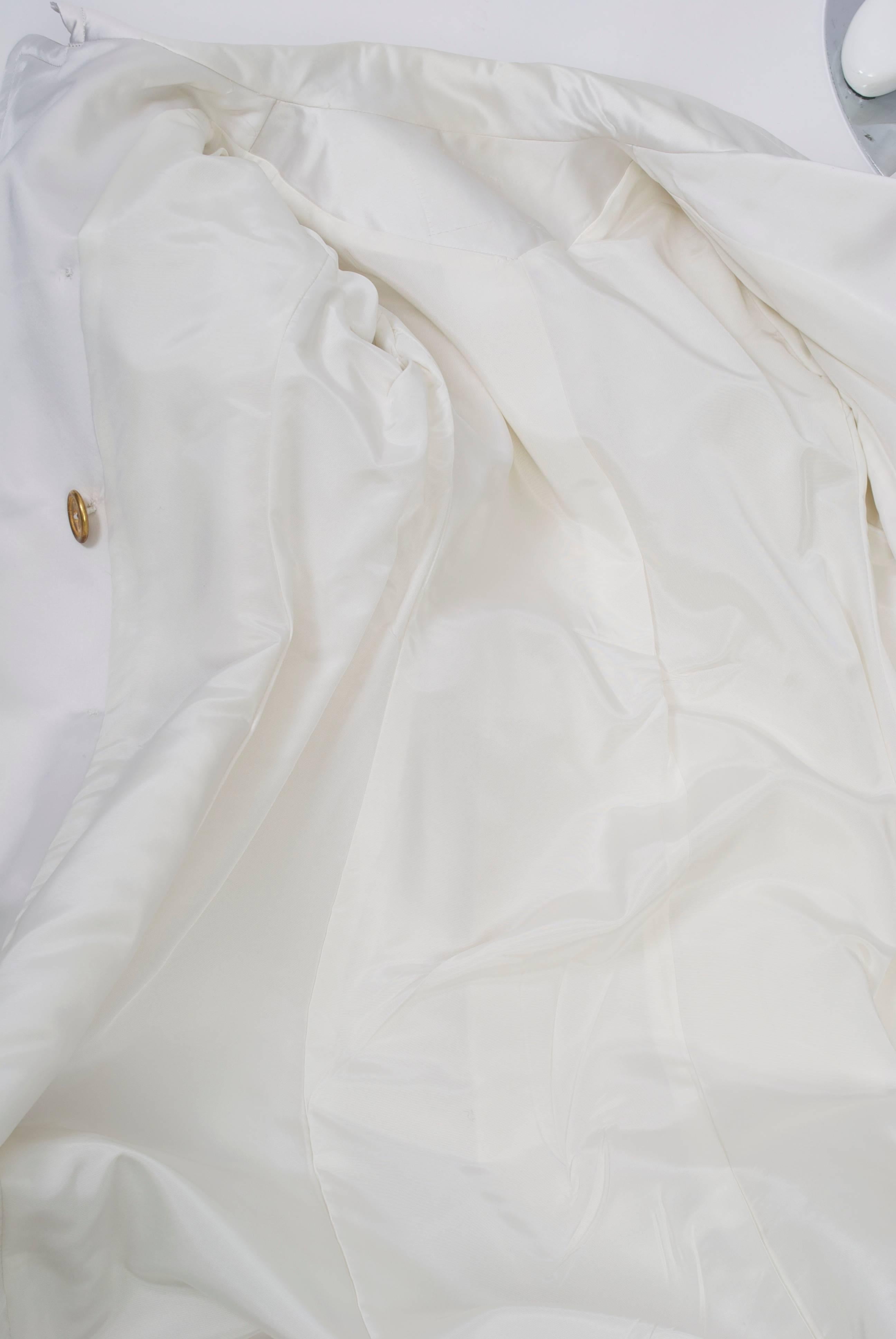 1970s White Satin Evening Coat 2