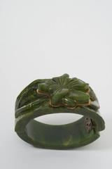Bakelite Green Hinged Bangle